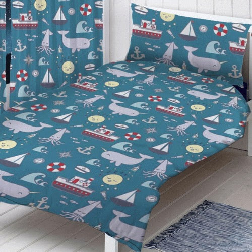 toddler nautical blue duvet cover set ocean themed toddler bedding