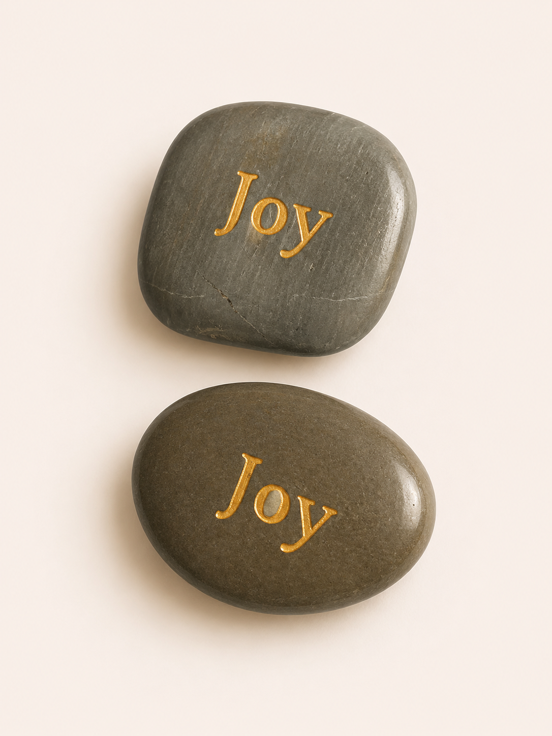 inspirational joy palm stone engraved natural pebble keepsake with organza gift pouch