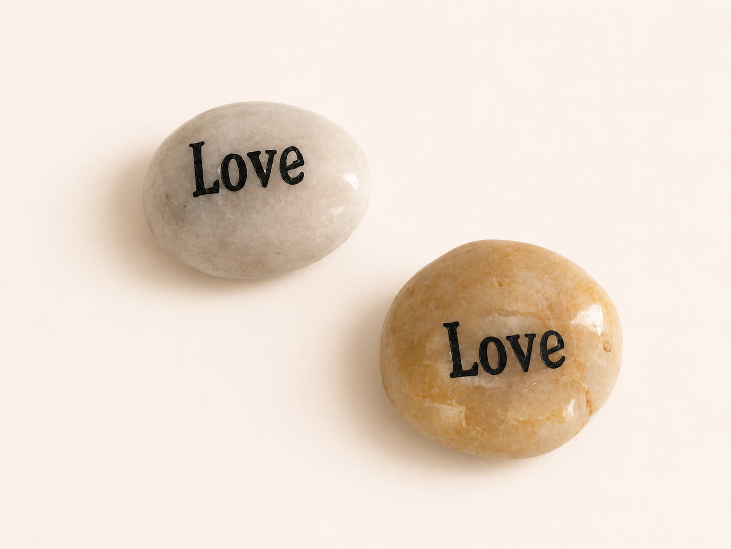 inspirational love palm stone engraved natural pebble keepsake with organza gift pouch