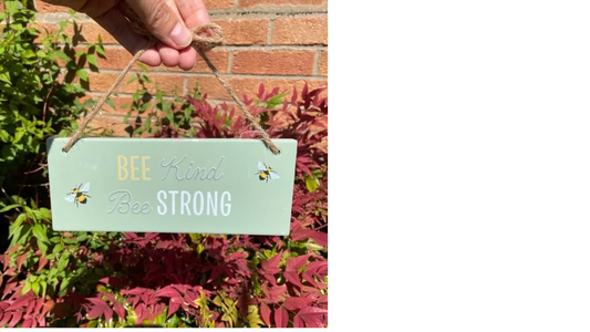 bee kind bee strong ceramic sign positive quote wall decoration