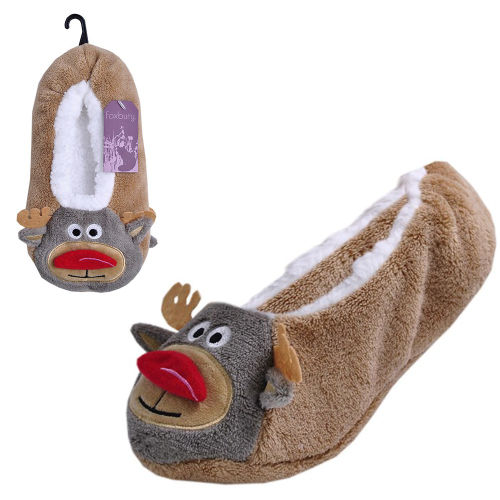 christmas rudolph slipper socks with festive reindeer design for cosy winter lounging