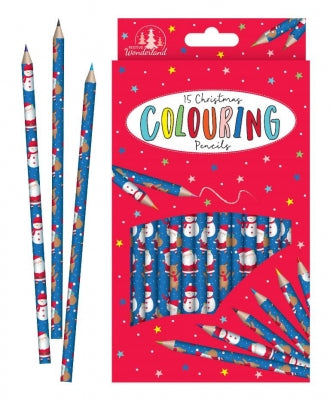 santa christmas colouring pencils set in festive box for seasonal craft activities
