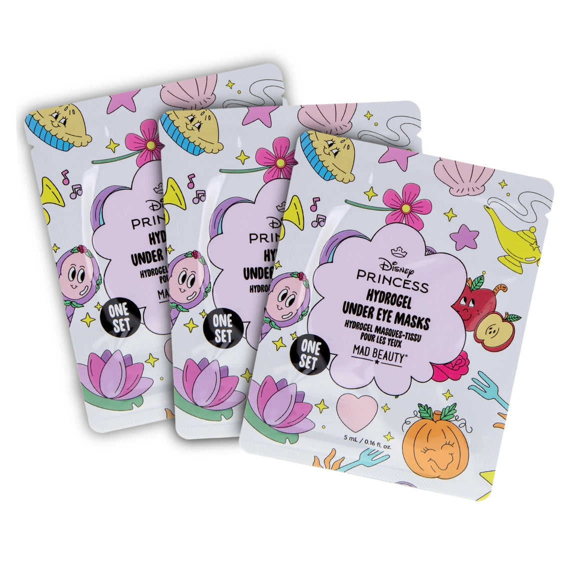 disney princess hydrogel under eye masks pack close up showing product design