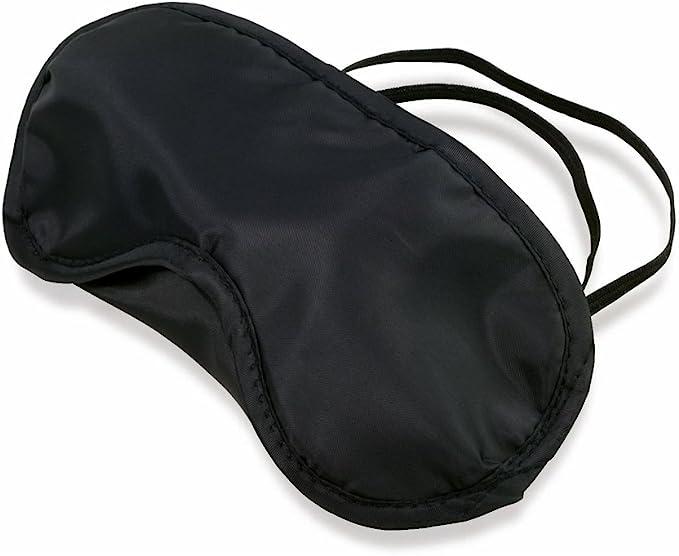 black sleep eye mask for adults designed to block light and support restful sleep