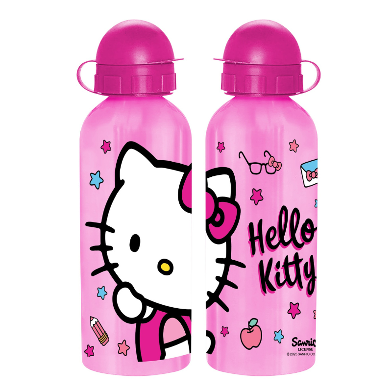 Hello Kitty Aluminium Bottle with Pop-Up Straw