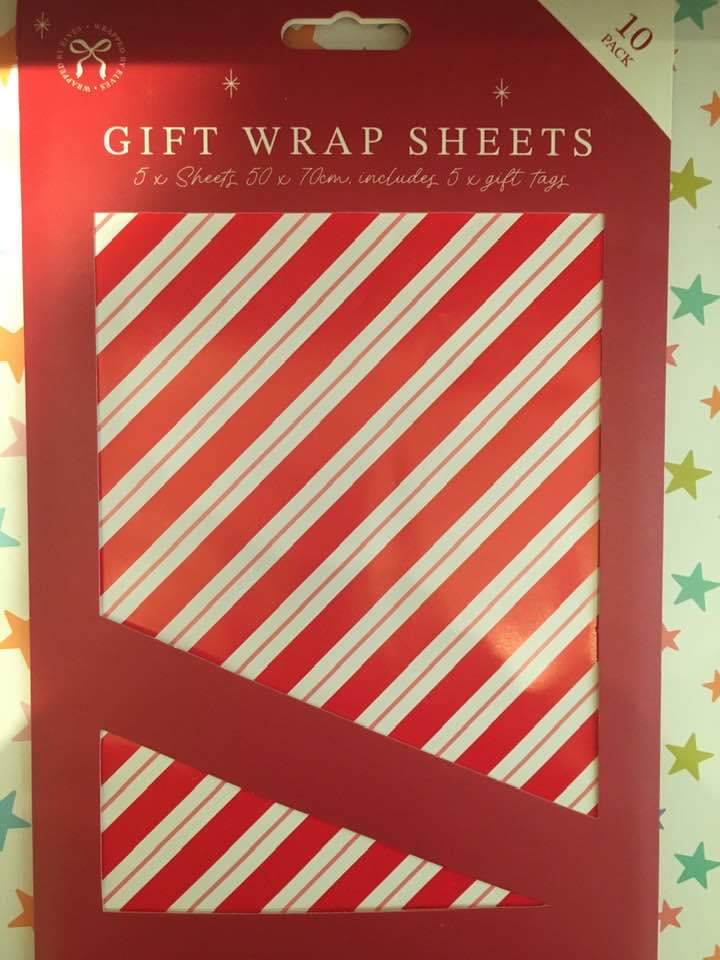 christmas gift wrap sheets, 5 large sheets measuring 50cm x 70cm, with matching gift tags for easy holiday gifting