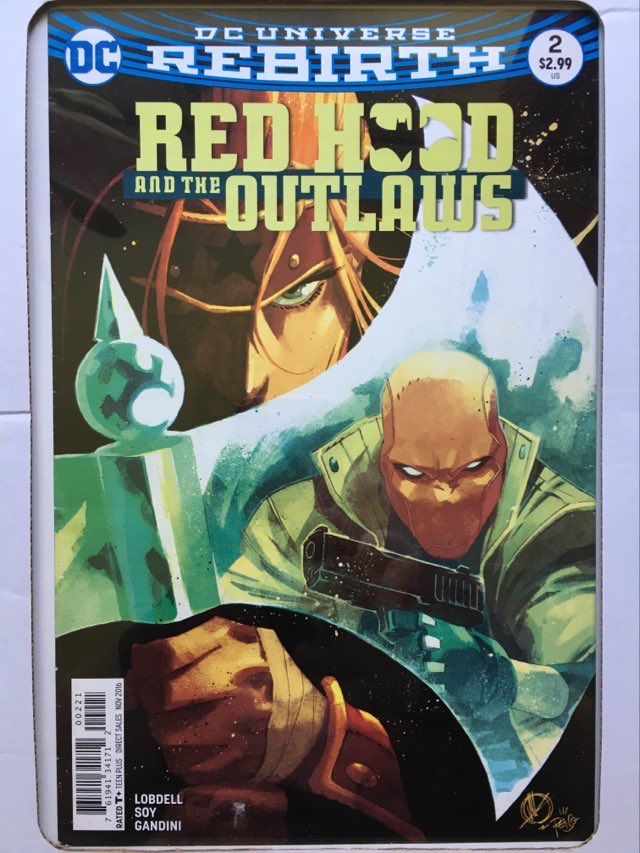 dc comics red hood and the outlaws rebirth comic cover displayed in clip frame