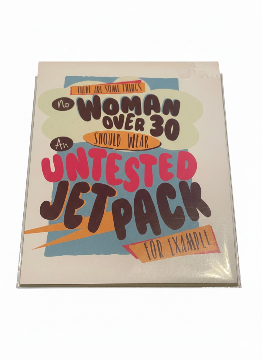 30th birthday greeting card featuring bold colourful text design with modern milestone styling