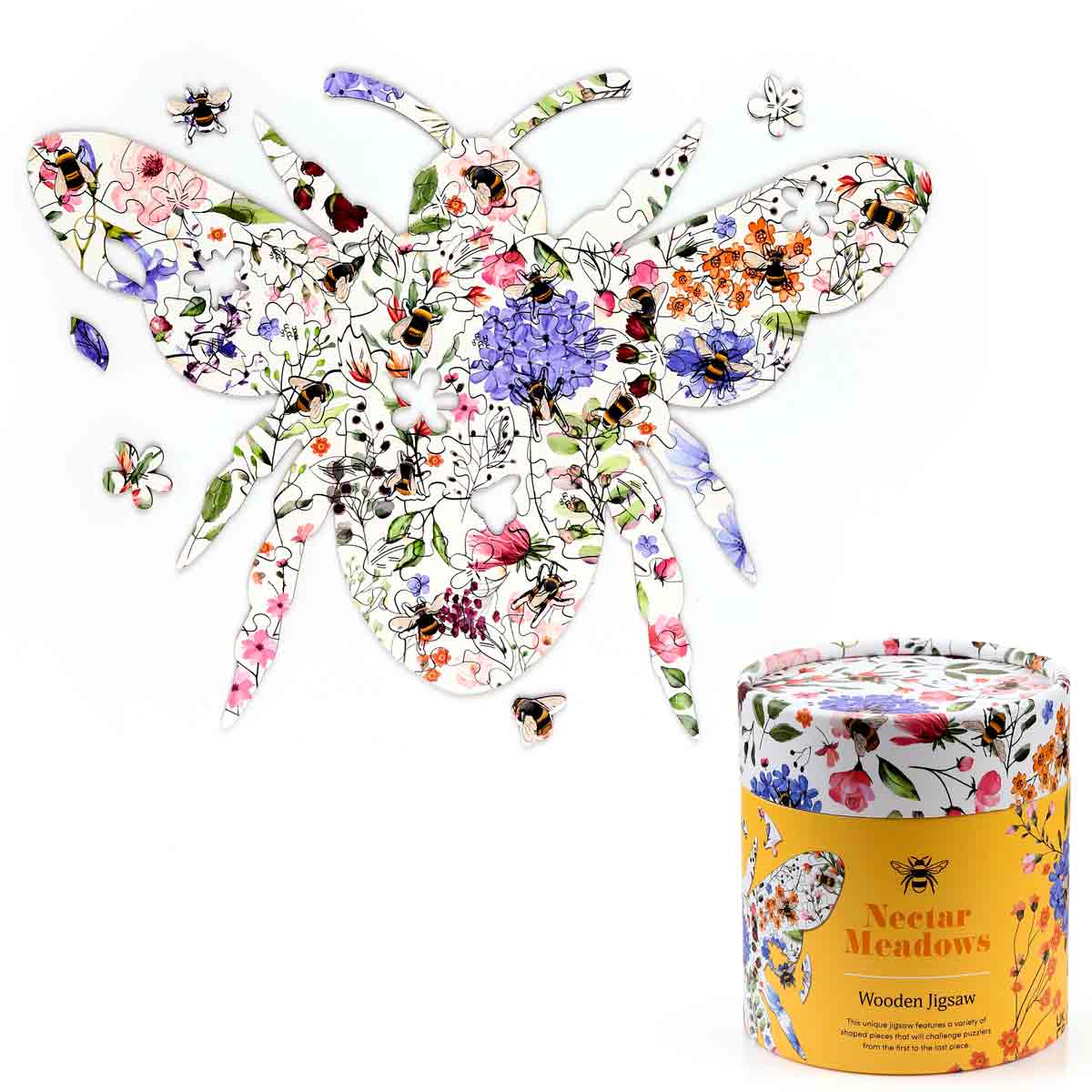 bee nectar meadows shaped jigsaw puzzle boxed gift