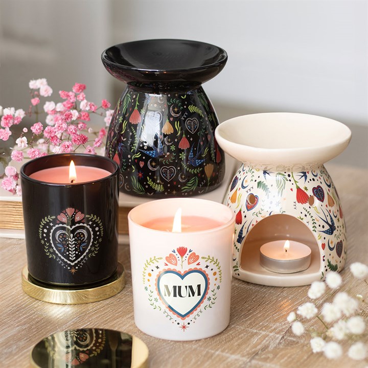 french tulip scented candle for mum displayed in a home setting.