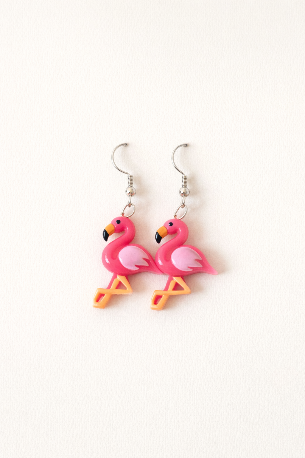flamingo drop earrings tropical novelty design playful lightweight statement jewellery everyday wear