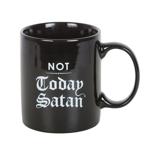not today satan ceramic mug gothic text design humorous novelty mug front view