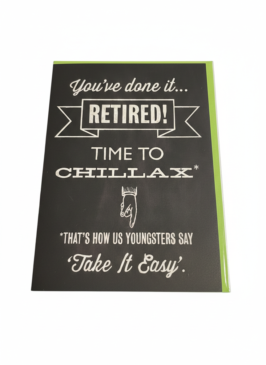 greeting card time to chillax message relaxed design casual encouragement blank inside