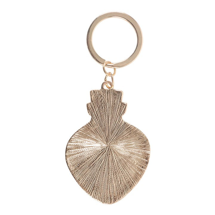 green witch potion bottle keyring back view showing smooth enamel finish