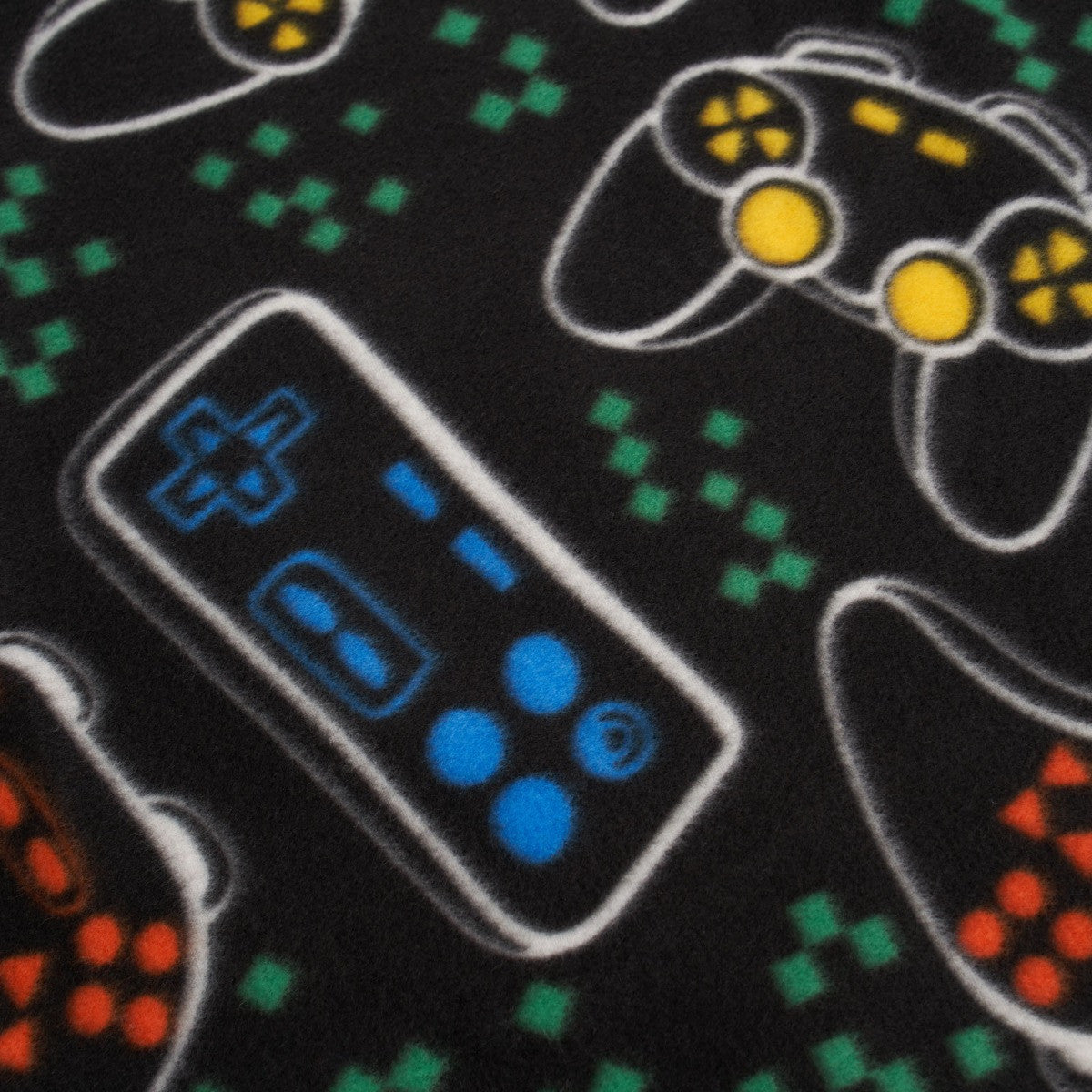 gaming fleece throw detailed pattern close up highlighting soft easy care material