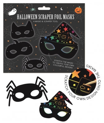 halloween scratch art masks for children creative craft activity and party fun