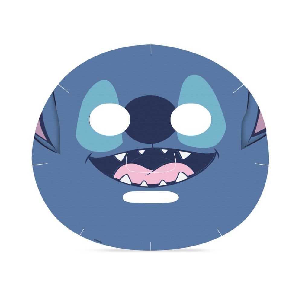 close up of stitch face design on disney lilo and stitch sheet face mask