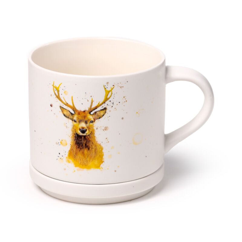 jan pashley stag porcelain mug shown without the matching coaster lid