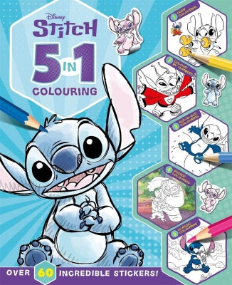 Disney Lilo and Stitch 5 in 1 colouring book with stickers