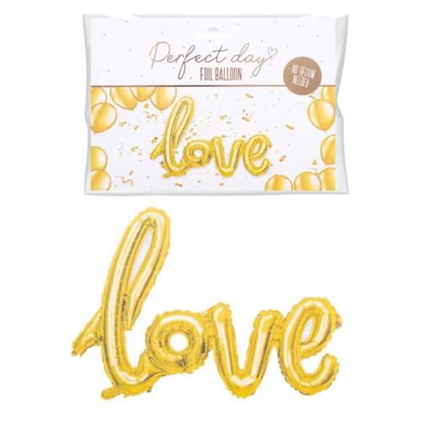 gold perfect day love foil balloon romantic celebration decoration for weddings and special occasions