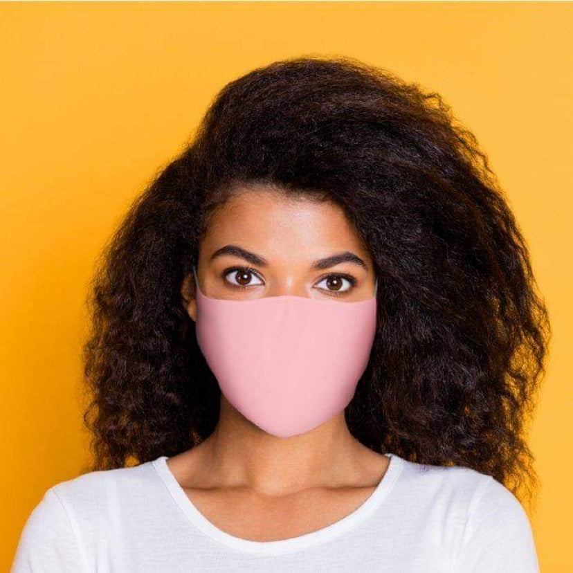 reusable adult pink face covering with adjustable ear straps for comfortable everyday wear