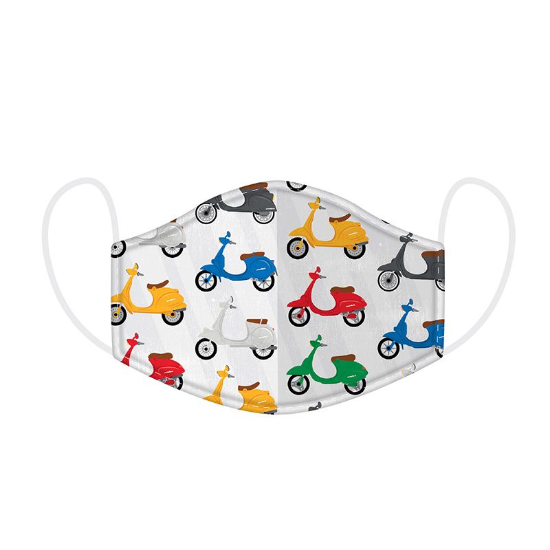 reusable adult scooter print face covering with playful modern design for everyday wear