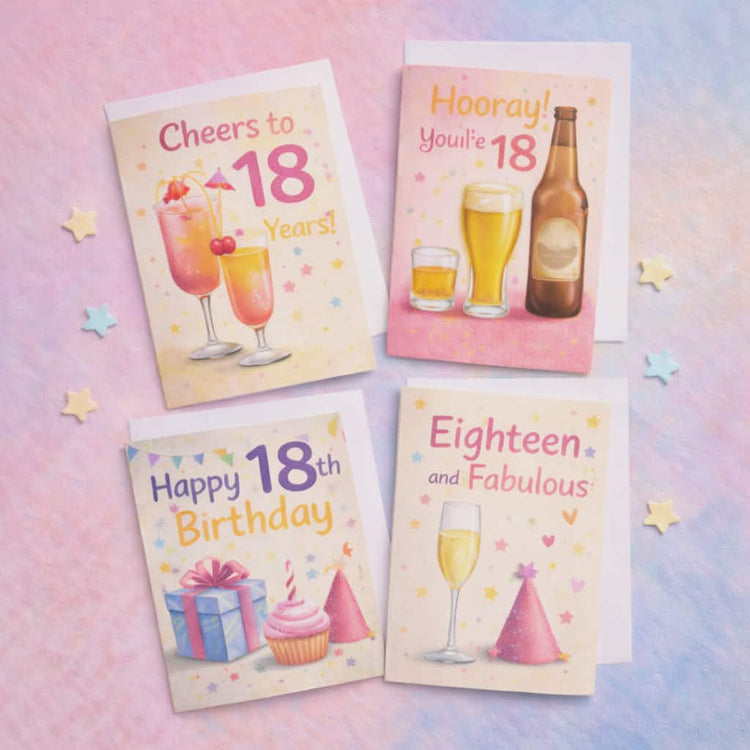18th birthday cards collection featuring fun bold and sentimental designs for milestone celebrations
