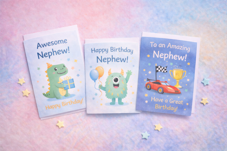 nephew cards collection featuring fun thoughtful designs for celebrating nephews and special moments