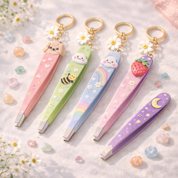 tweezers collection featuring pointed and slanted designs for precision grooming and gifting