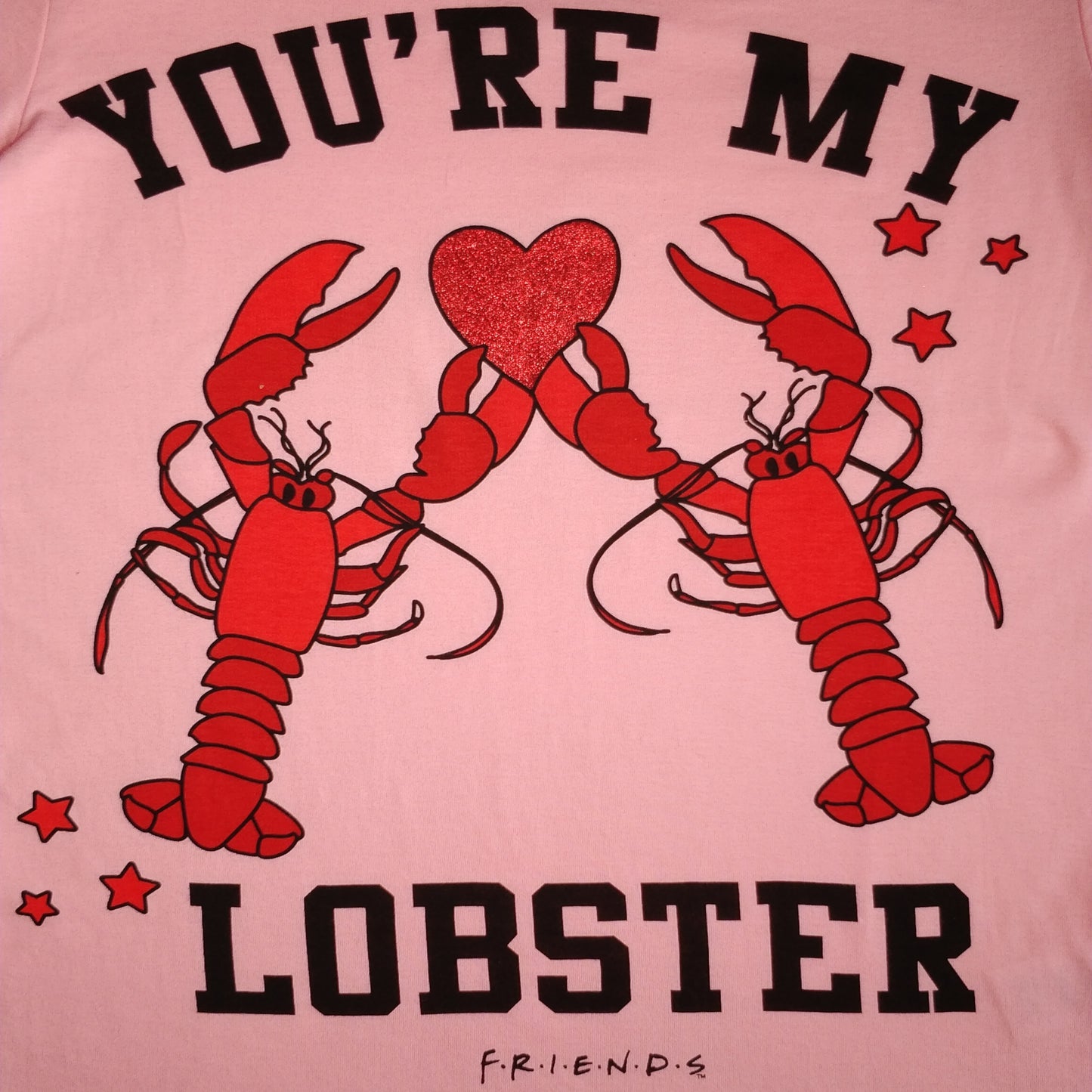 friends you’re my lobster slogan close up on ladies cotton pyjama top