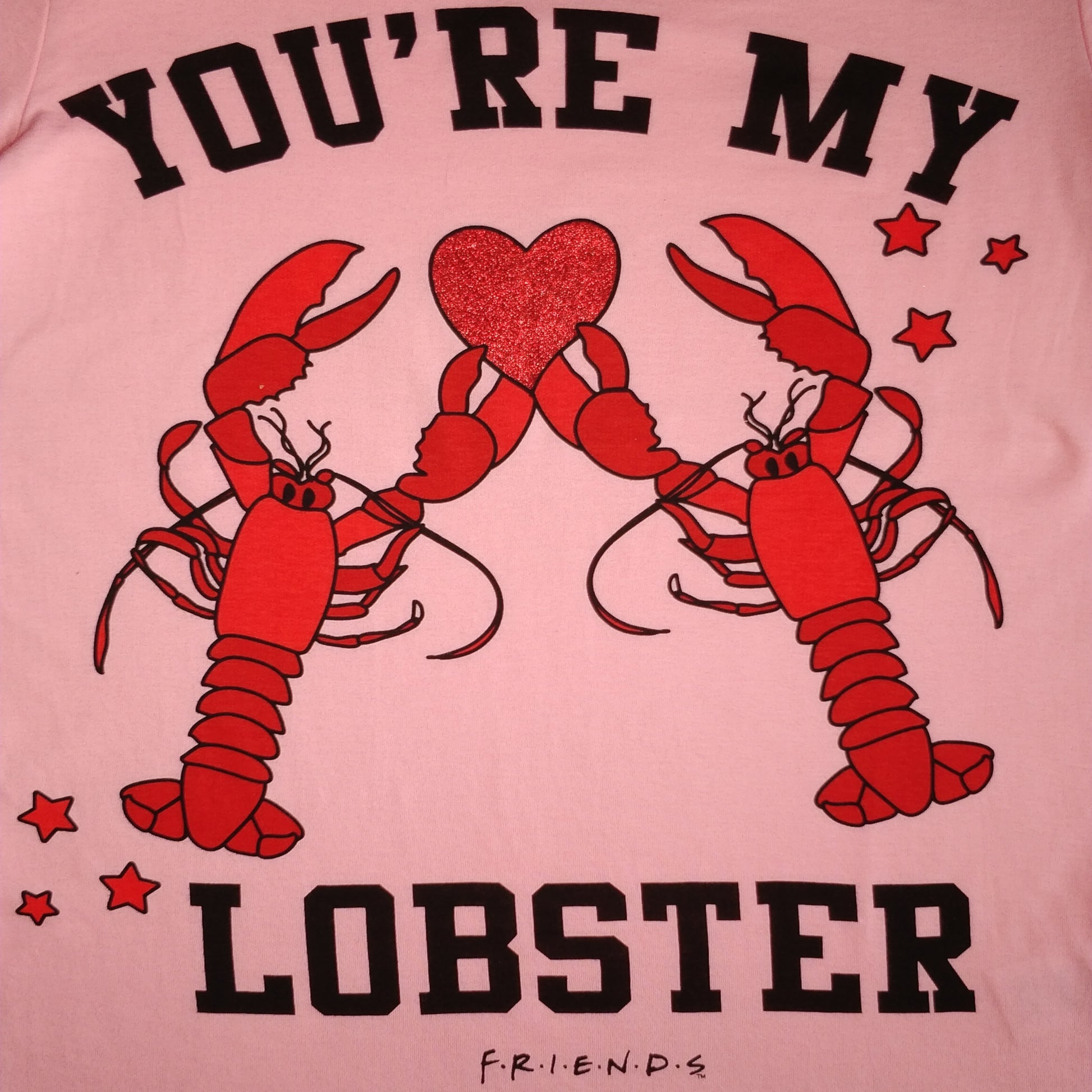 friends you’re my lobster slogan close up on ladies cotton pyjama top