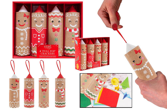 christmas crackers pull pop gingerbread design, interactive crackers with origami instructions, gingerbread designs, perfect for festive fun and creativity