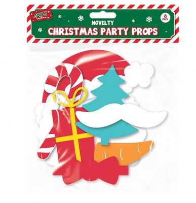 christmas party props pack with festive felt photo booth props on wooden sticks for celebrations