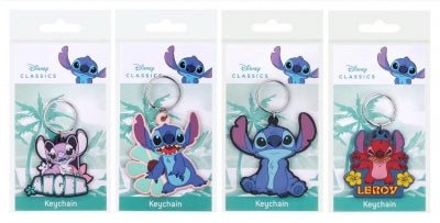 Disney Lilo and Stitch PVC keyrings assorted character designs
