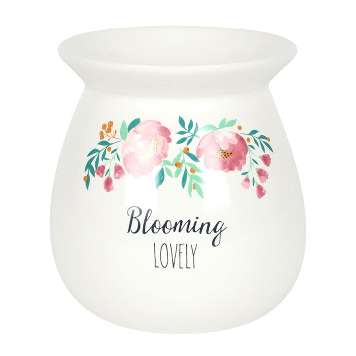 blooming lovely ceramic oil burner with cut out detail for tealight