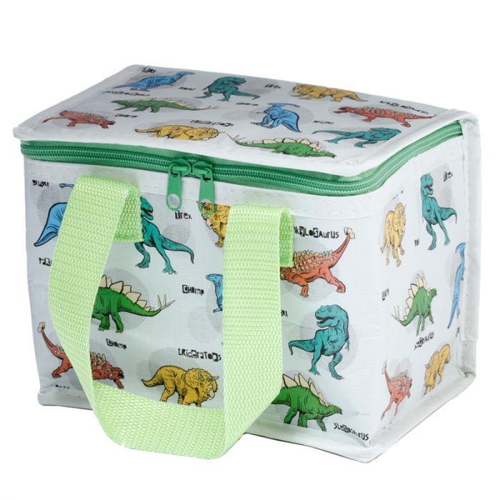 Children’s dinosaur insulated lunch bag interior with foil lining for keeping food fresh