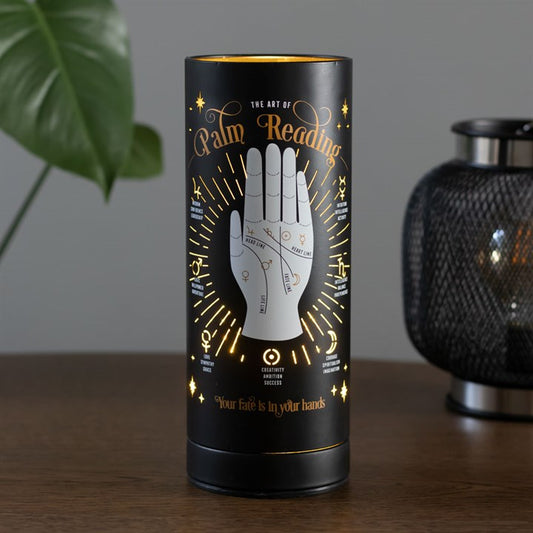 palm reading electric aroma lamp displayed in home setting creating ambient light