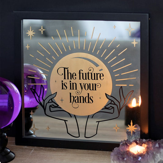 fortune teller mirrored wall hanging on desk reflective decorative wall art mystical design