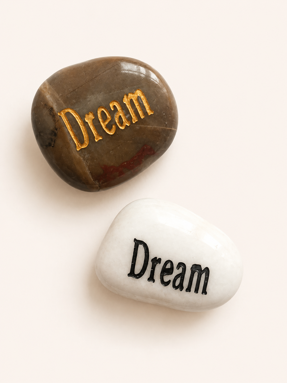 inspirational dream palm stone engraved natural pebble keepsake with organza gift pouch