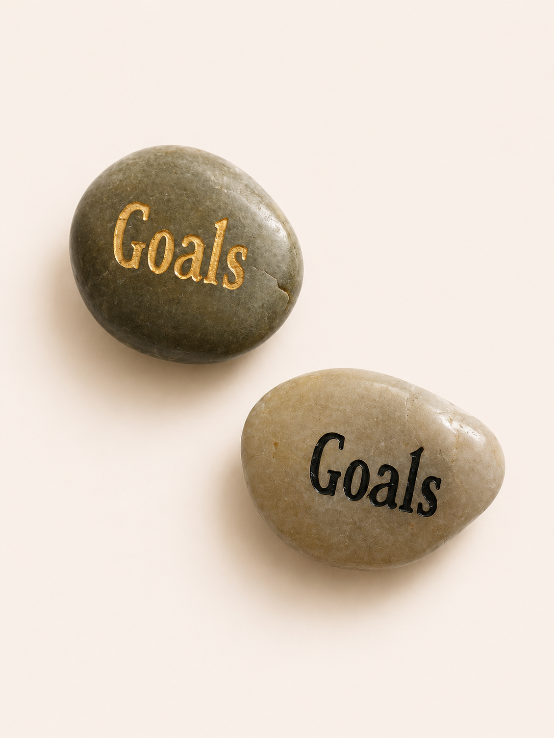 inspirational goals palm stone engraved natural pebble keepsake with organza gift pouch