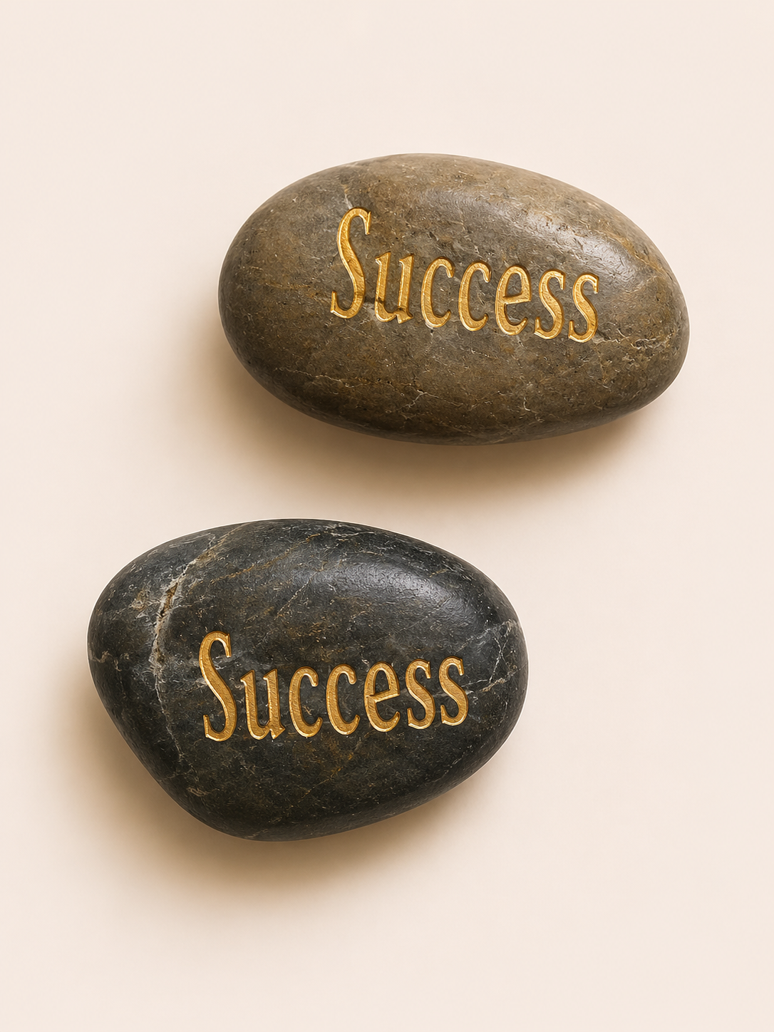 inspirational success palm stone engraved natural pebble keepsake with organza gift pouch