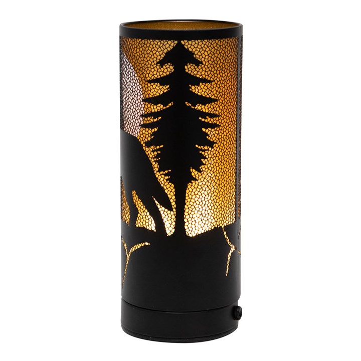 lisa parker wolf song metal aroma lamp rear view showing metal construction and light housing
