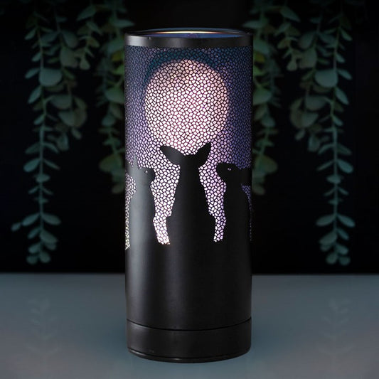 moon gazing hares aroma lamp lisa parker purple glowing metal lamp
