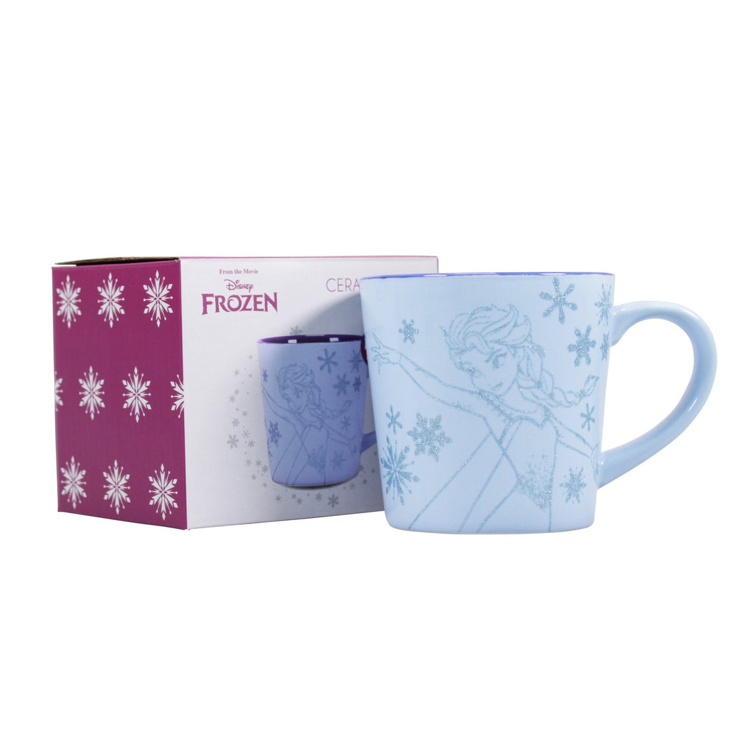 Frozen Elsa Snow Queen mug glitter text design