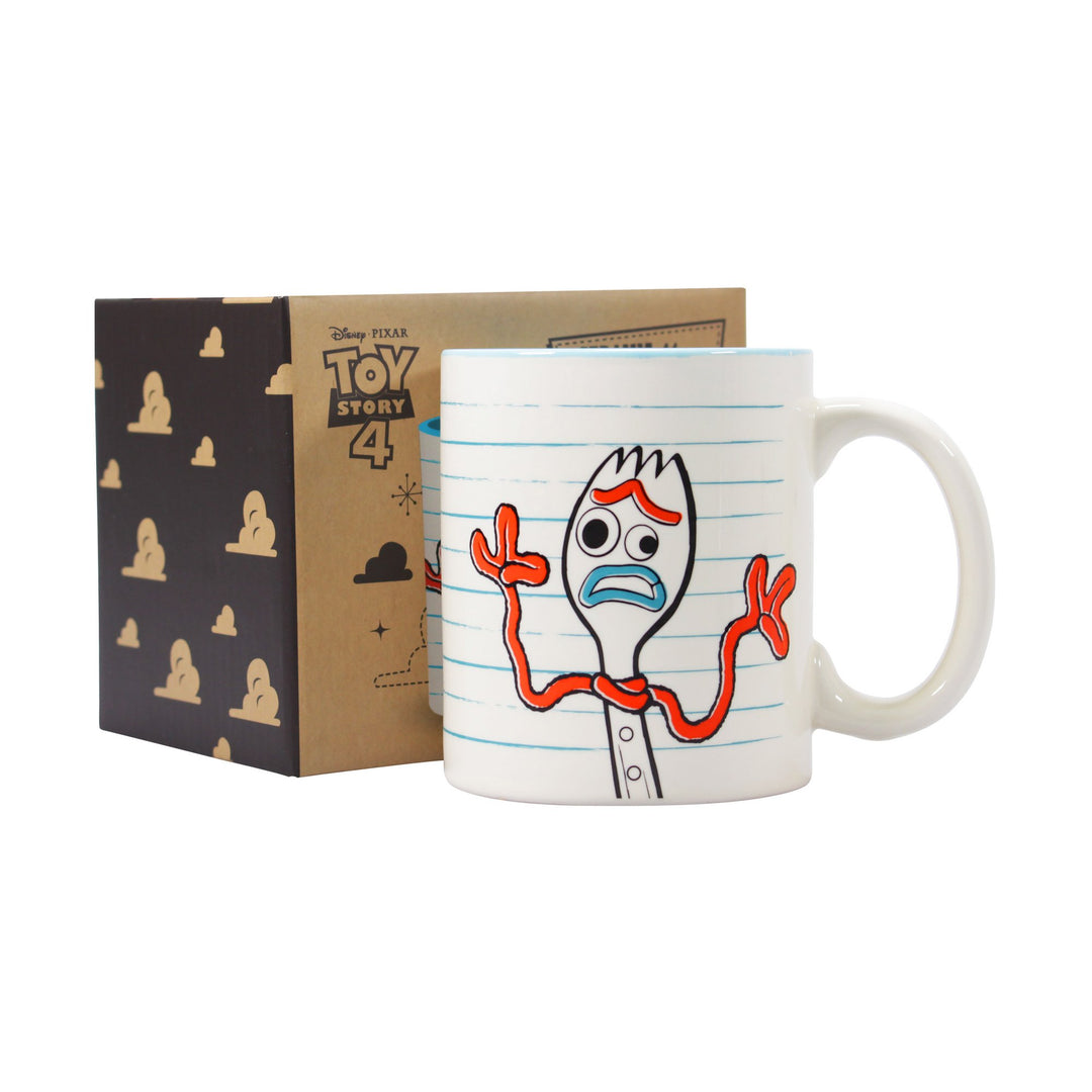 Disney Forky mug with who am I what am I doing here quote