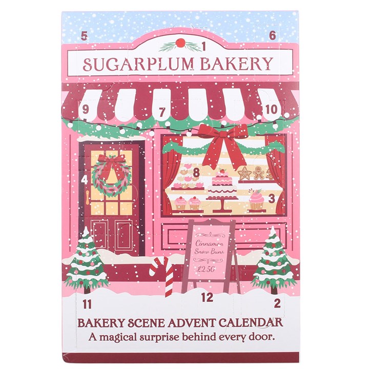 christmas street 12 day advent calendar with miniature festive houses and village scene