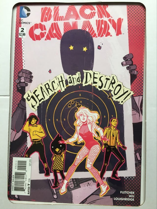 dc comics black canary search and destroy comic cover displayed in simple clip frame