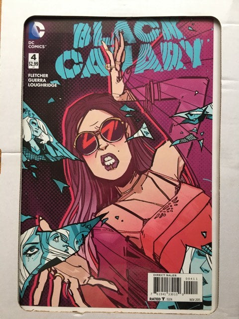 dc comics black canary shades comic cover displayed in simple clip frame