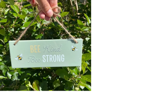 bee kind bee strong ceramic hanging sign inspirational home decor