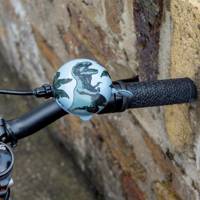 children’s dinosaur bicycle bell attached to kids bike handlebars, colourful dinosaur bike bell for scooter or bicycle